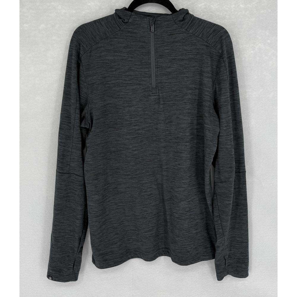 Gaiam Pullover Mens Medium Gray 1/4 Zip Long Sleeve Yoga Athletic Top Thumb Hole